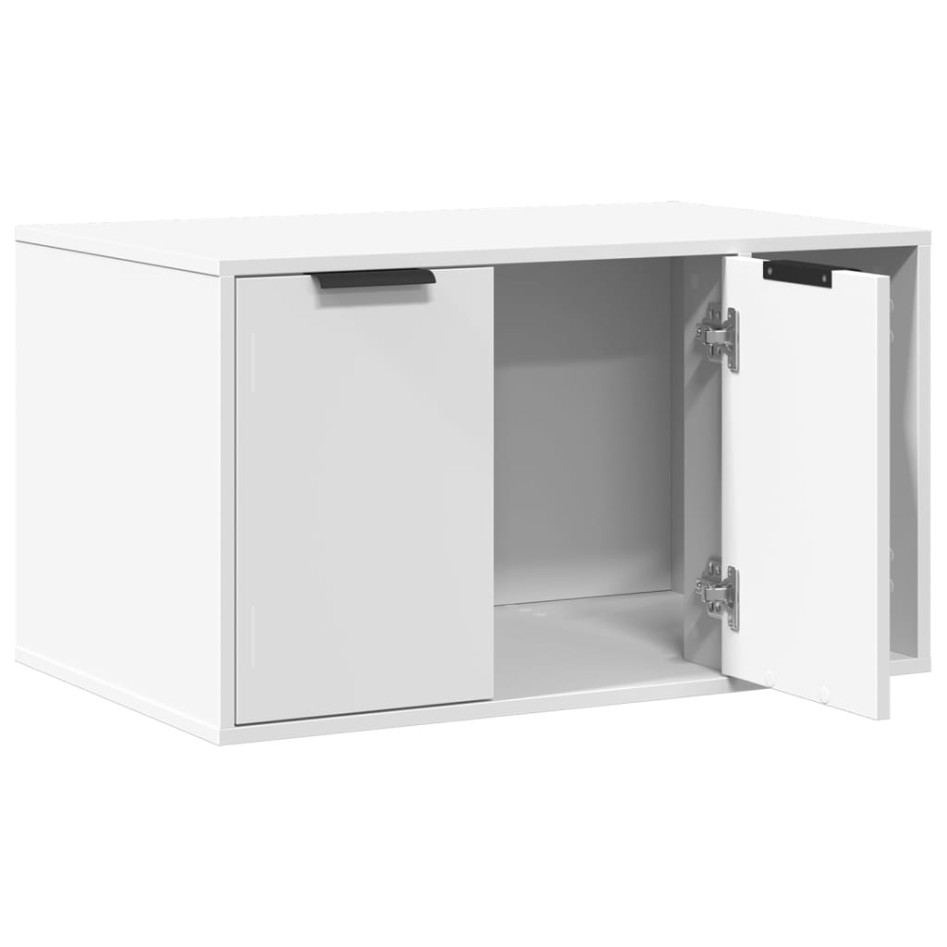 Mueble arenero para gatos madera ingeniería blanco 80x50x45