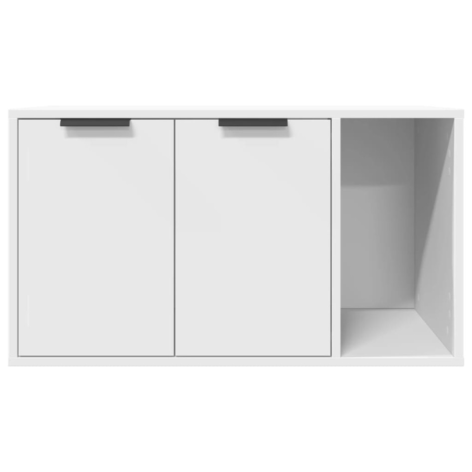 Mueble arenero para gatos madera ingeniería blanco 80x50x45