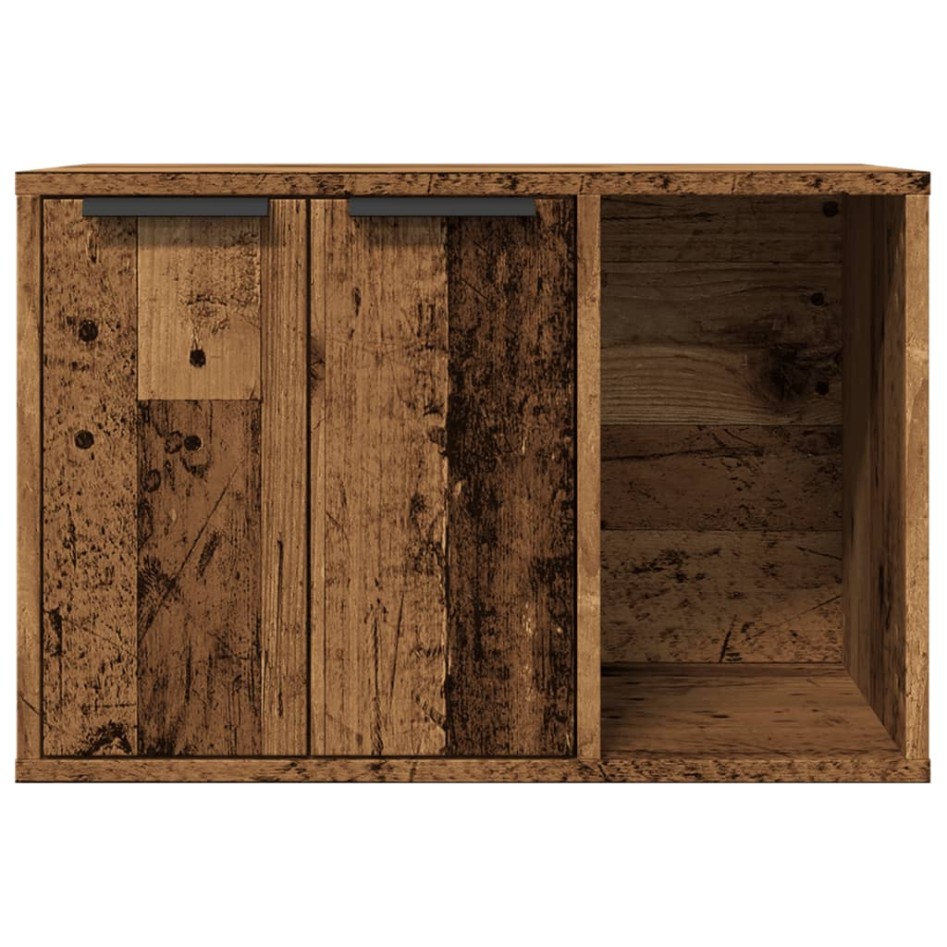 Mueble arenero para gatos madera envejecida 60x40x40