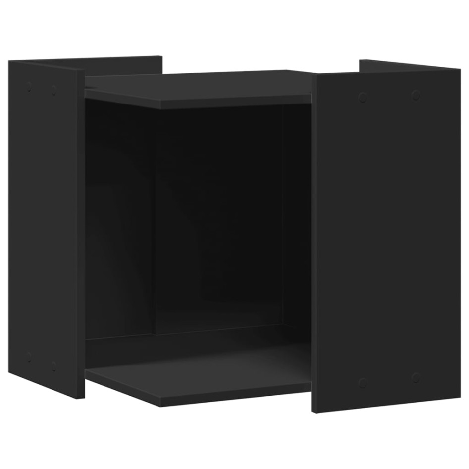 Mueble arenero para gatos madera ingeniería negro 53x53x51