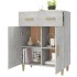Aparador de madera contrachapada gris hormigón 69,5x34x89