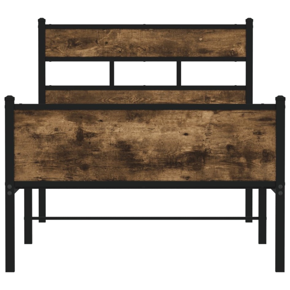 Estructura de cama sin colchón madera roble ahumado 100x190