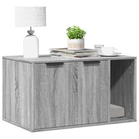 Mueble arenero para gatos madera gris Sonoma 80x50x45