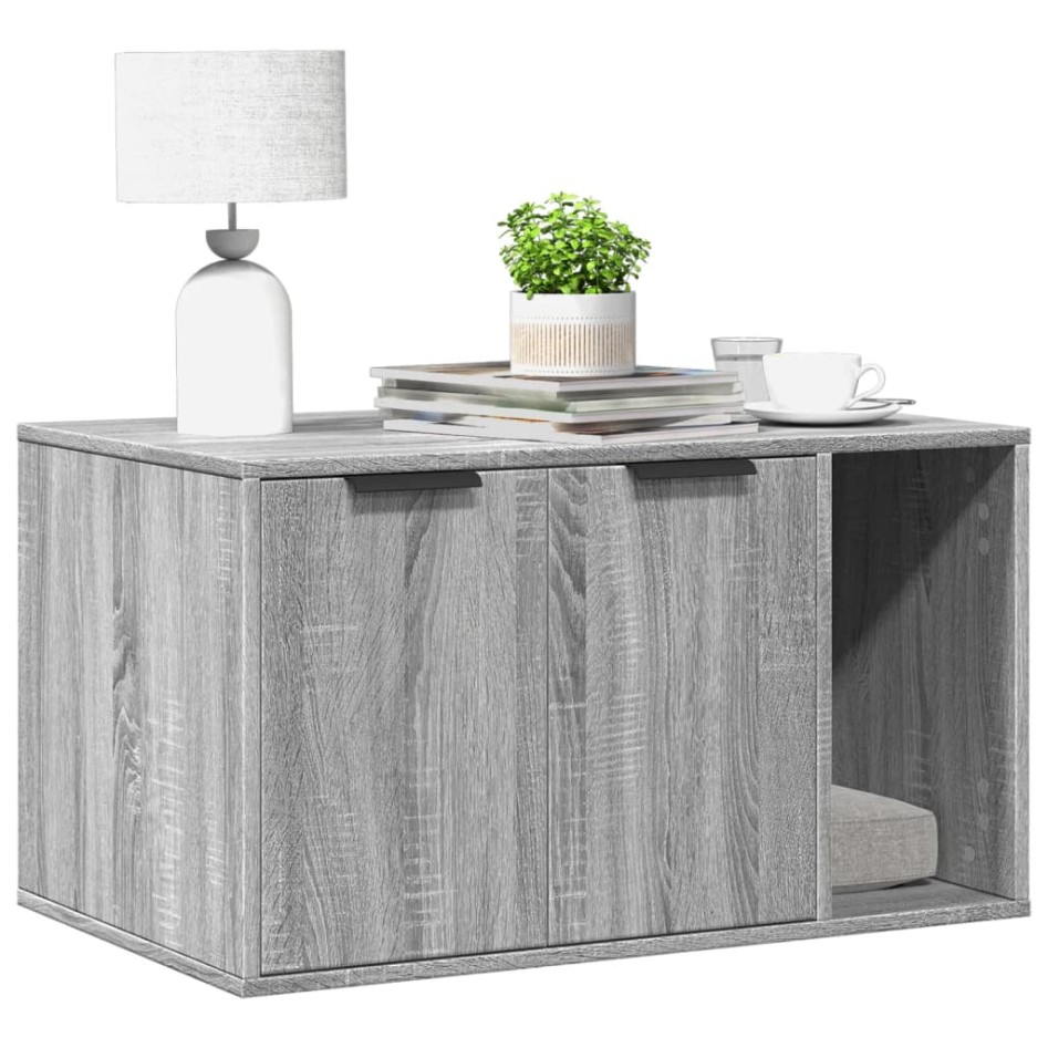 Mueble arenero para gatos madera gris Sonoma 80x50x45