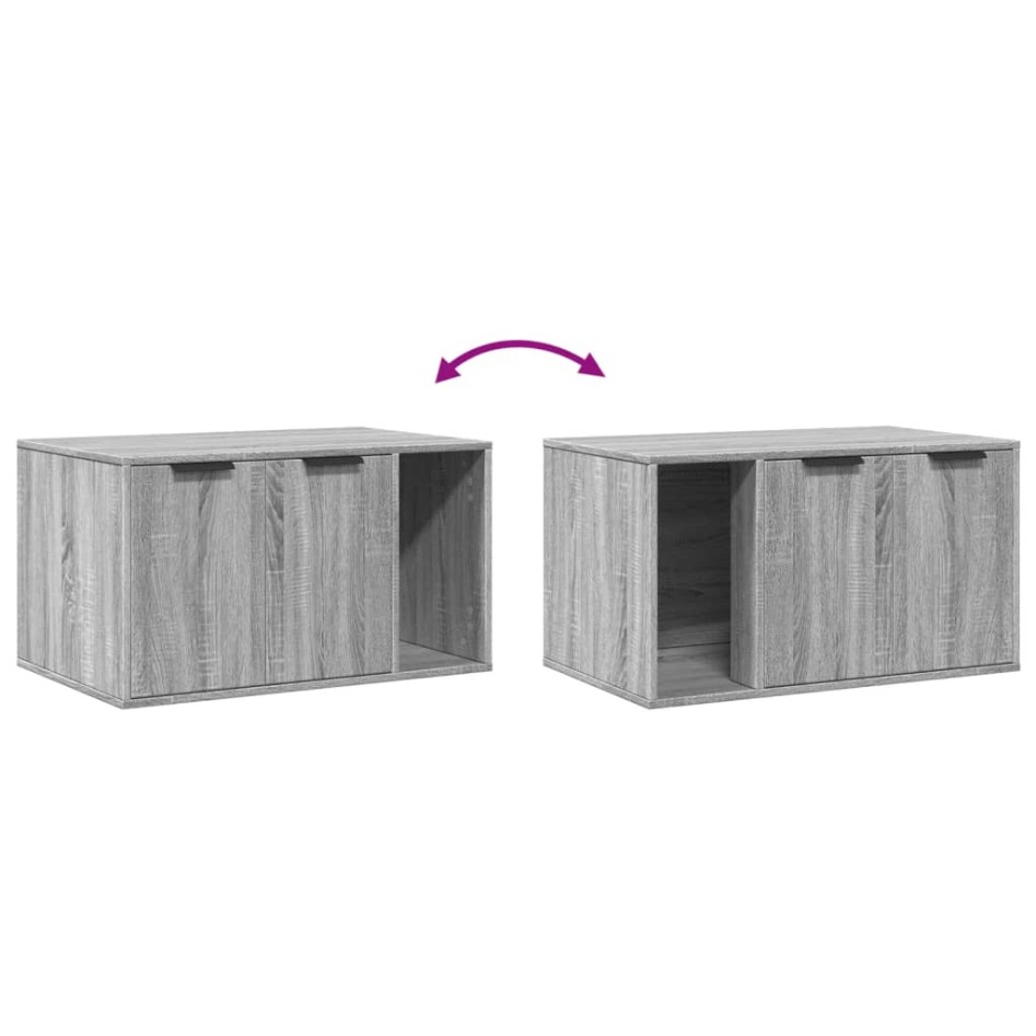 Mueble arenero para gatos madera gris Sonoma 80x50x45