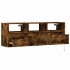 Mueble de TV de pared con luces LED roble ahumado 130x31x45