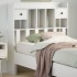 Cabecero de cama almacenaje madera maciza pino blanco 100