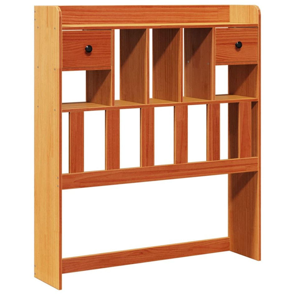 Cabecero de cama almacenaje madera maciza pino marrón 75