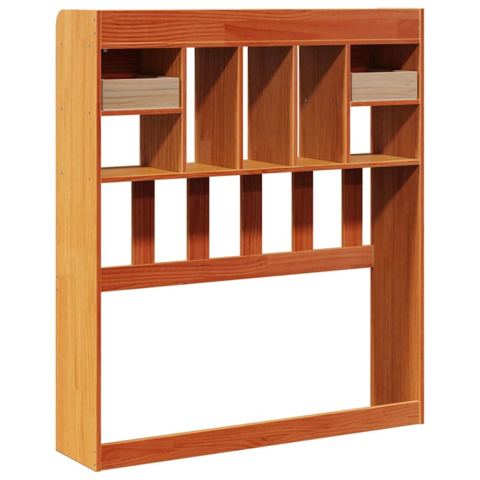 Cabecero de cama almacenaje madera maciza pino marrón 75