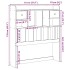 Cabecero de cama almacenaje madera maciza pino marrón 75