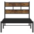 Estructura de cama sin colchón metal roble ahumado 80x200