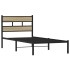 Estructura de cama sin colchón metal roble Sonoma 75x190