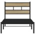 Estructura de cama sin colchón metal roble Sonoma 75x190