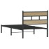 Estructura de cama sin colchón metal roble Sonoma 75x190
