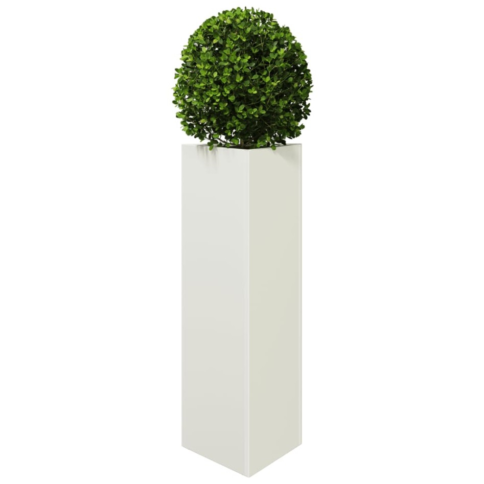 Jardinera triangular acero blanco 30x26x75