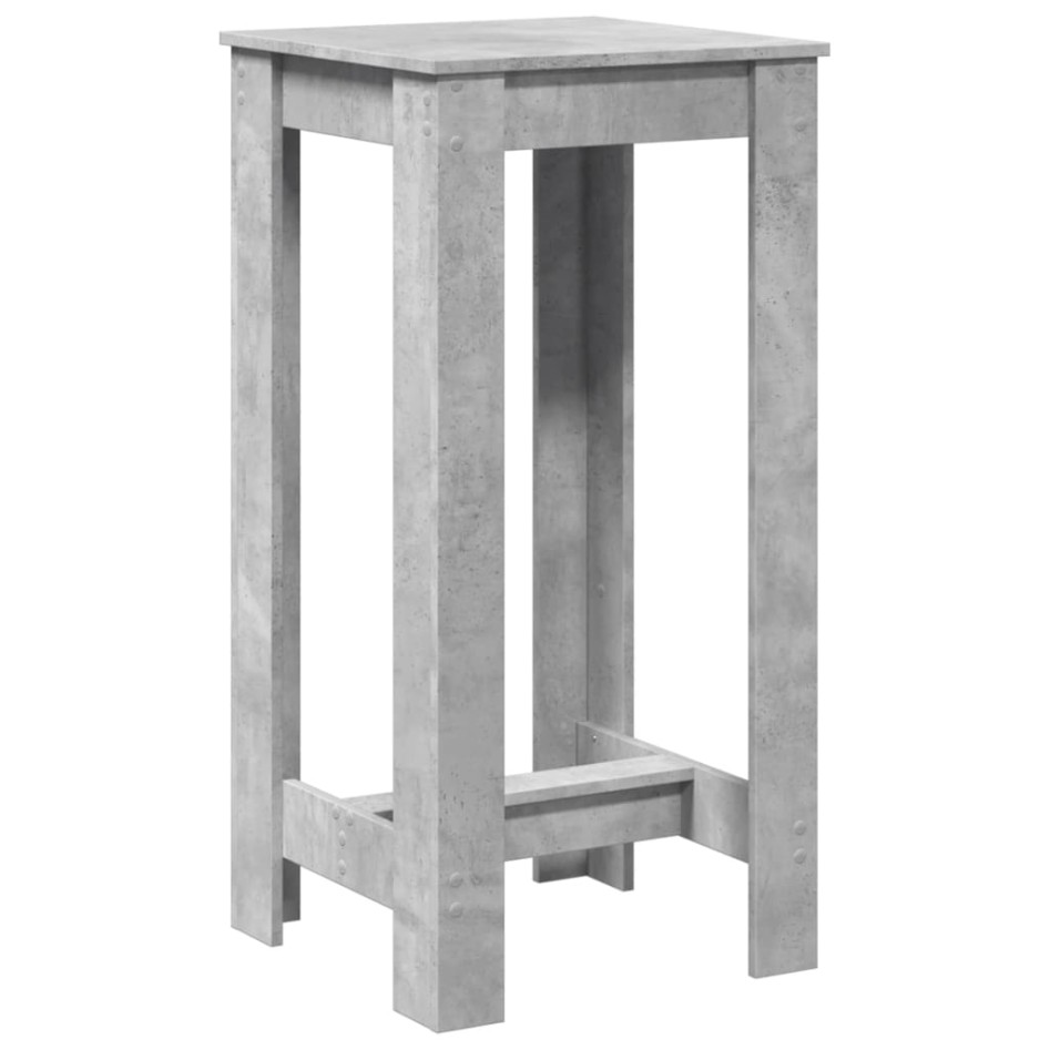 Mesa alta de bar madera ingeniería gris hormigón 51x50x103,5