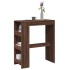 Mesa alta bar con estantes marrón roble 90x40x103,5