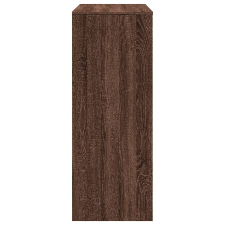 Mesa alta bar con estantes marrón roble 90x40x103,5