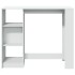Mesa bar con estante madera ingeniería blanca 124x46x103,5