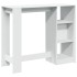 Mesa bar con estante madera ingeniería blanca 124x46x103,5