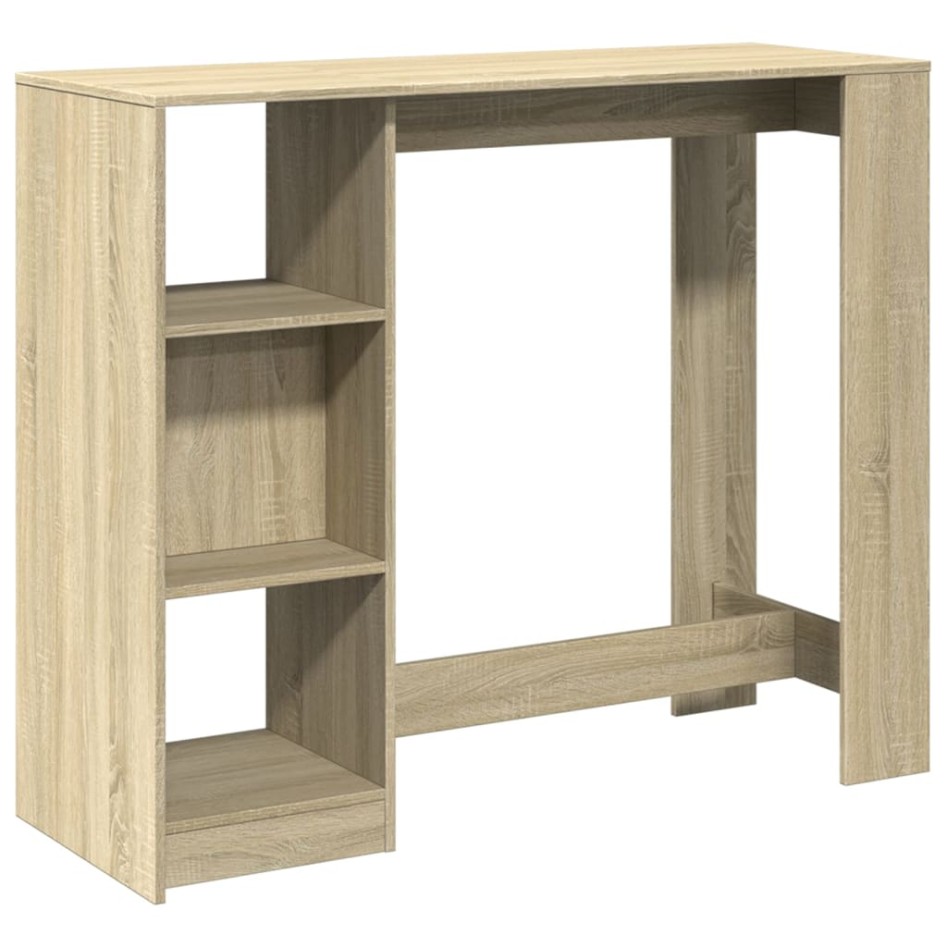 Mesa bar con estante madera roble Sonoma 124x46x103,5