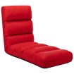 Tumbona de suelo plegable de cuero sintético rojo