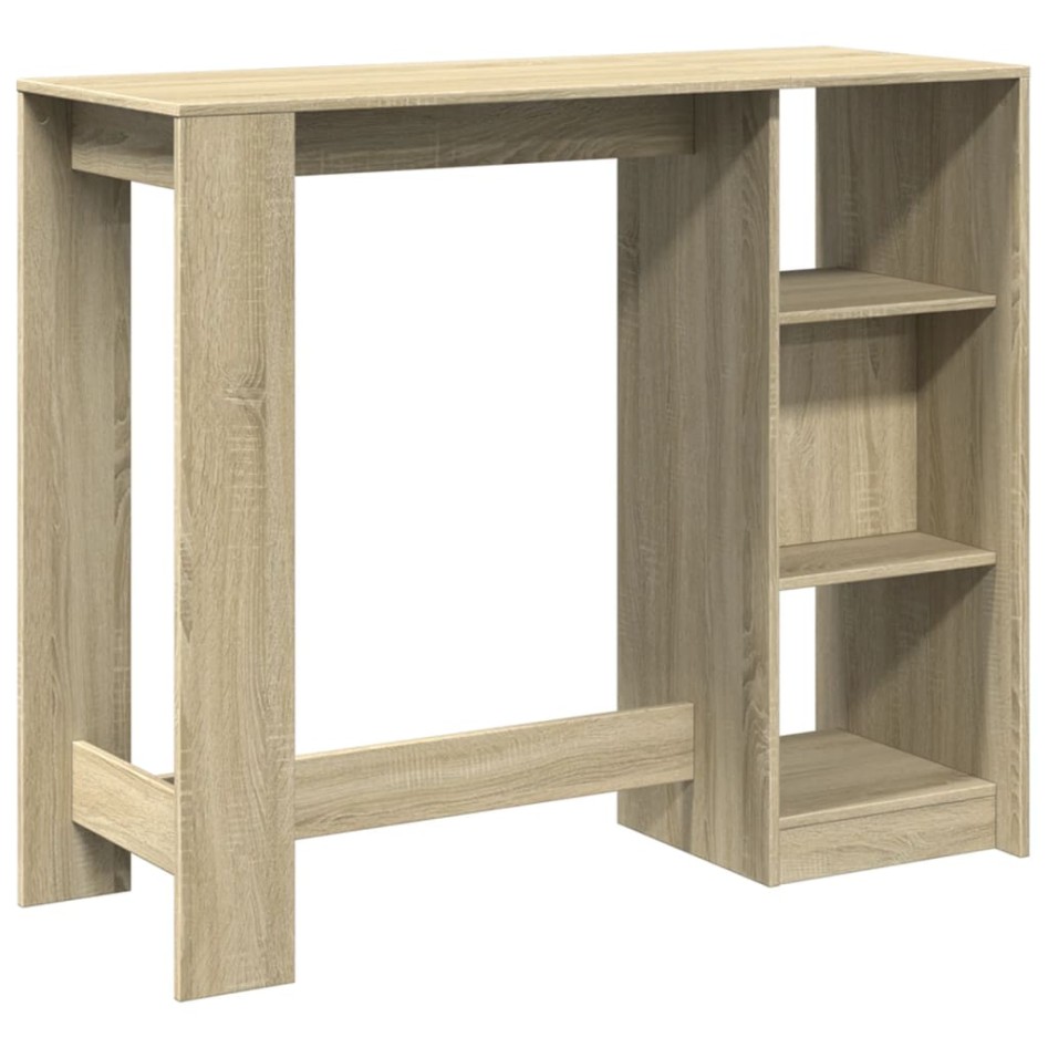 Mesa bar con estante madera roble Sonoma 124x46x103,5