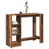 Mesa bar con estante madera envejecida 124x46x103,5