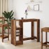 Mesa bar con estante madera envejecida 124x46x103,5