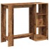 Mesa bar con estante madera envejecida 124x46x103,5