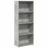 Estantería de madera de ingeniería gris hormigón 60x30x152