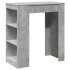 Mesa alta bar con estantes madera gris hormigón 95x47x103,5
