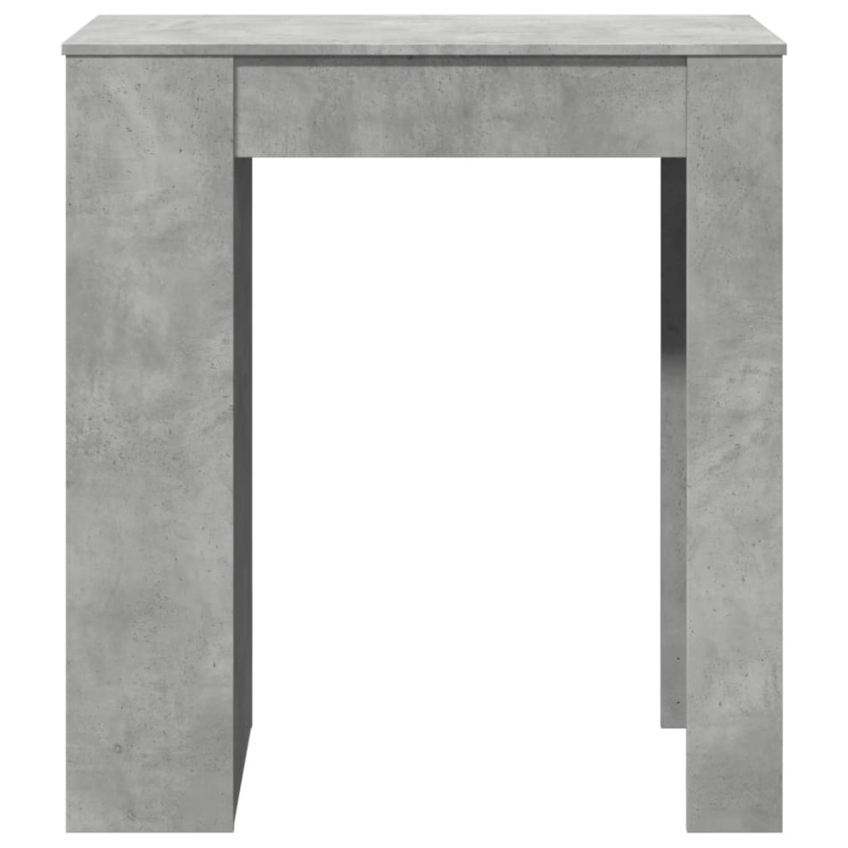Mesa alta bar con estantes madera gris hormigón 95x47x103,5