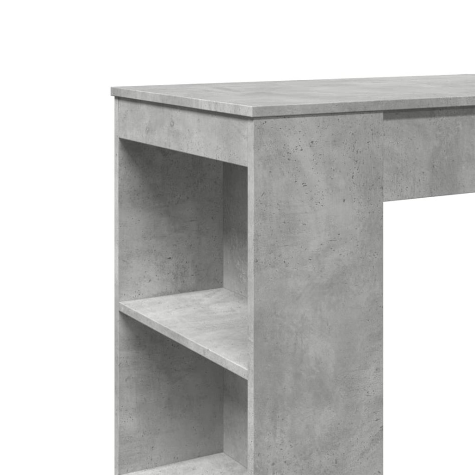 Mesa alta bar con estantes madera gris hormigón 95x47x103,5