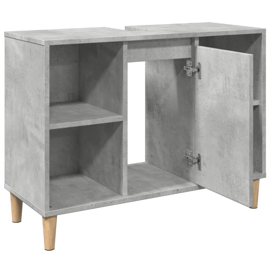 Mueble de baño madera de ingeniería gris hormigón 80x33x60