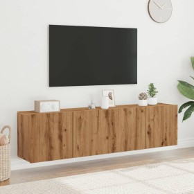 Muebles de TV de pared 2 unidades roble artisian 80x30x41