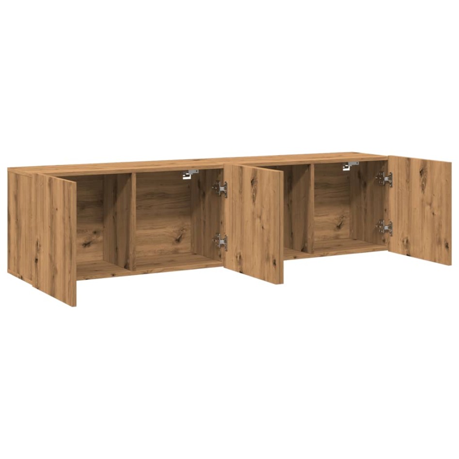 Muebles de TV de pared 2 unidades roble artisian 80x30x41