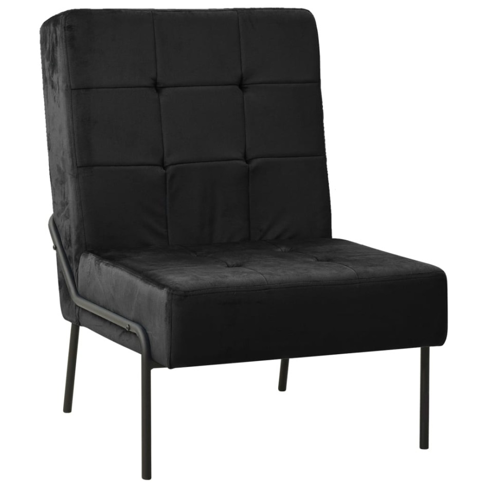 Silla de relajación de terciopelo negro 65x79x87