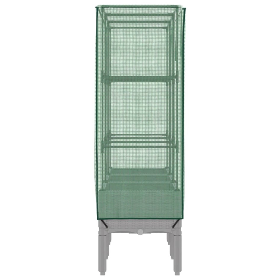 Arriate con cubierta invernadero aspecto ratán 120x40x140