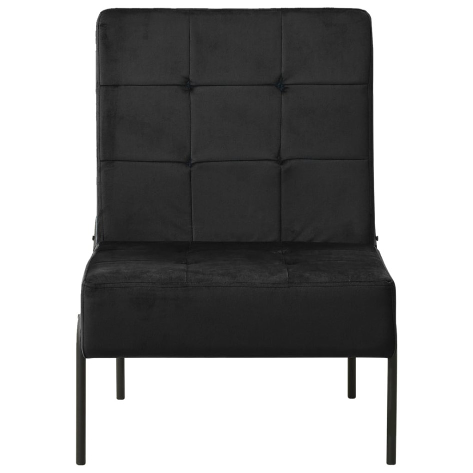 Silla de relajación de terciopelo negro 65x79x87