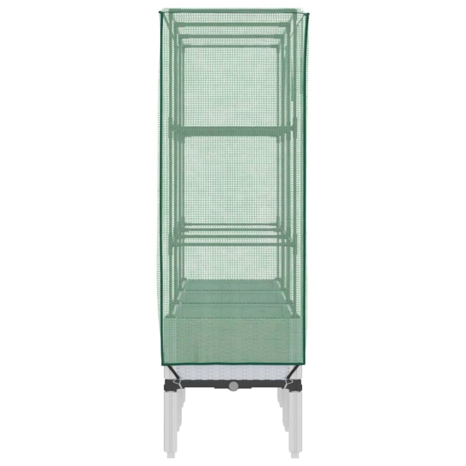 Arriate con cubierta invernadero aspecto ratán 120x40x140