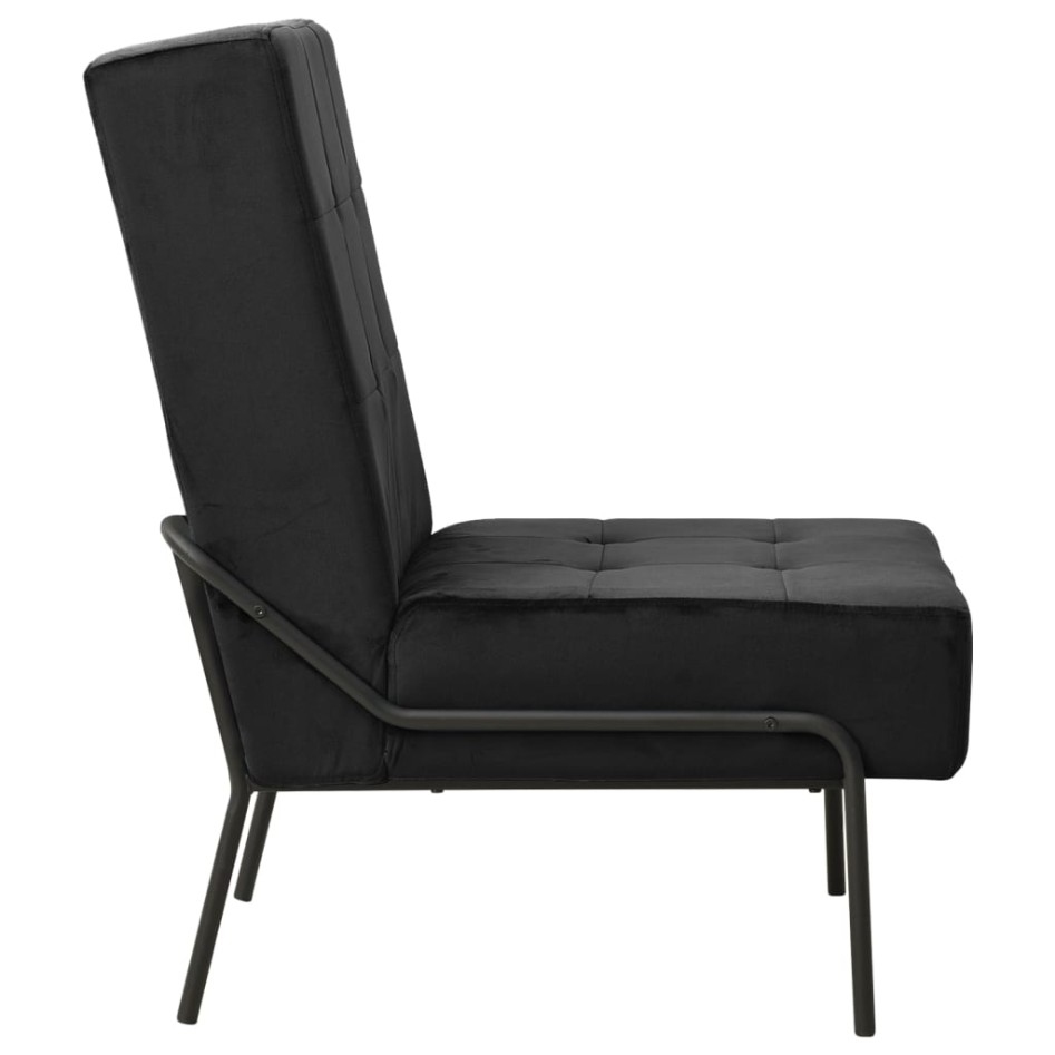 Silla de relajación de terciopelo negro 65x79x87