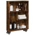 Carrito de almacenaje estrecho madera roble ahumado 48x13x68
