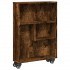 Carrito de almacenaje estrecho madera roble ahumado 48x13x68