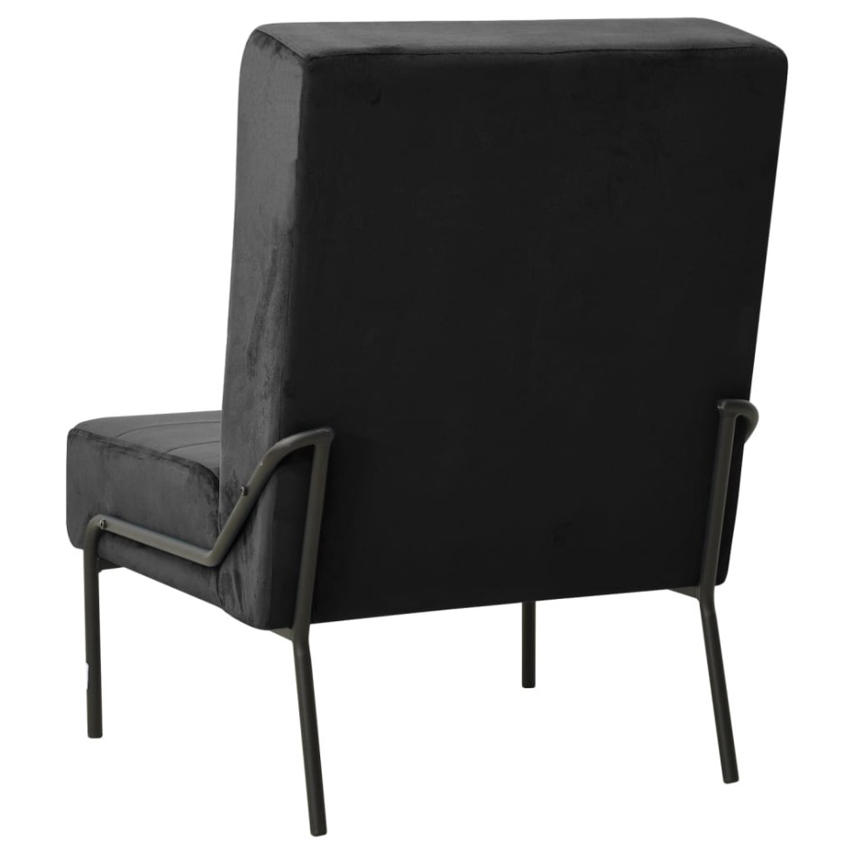 Silla de relajación de terciopelo negro 65x79x87