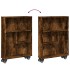 Carrito de almacenaje estrecho madera roble ahumado 48x13x68