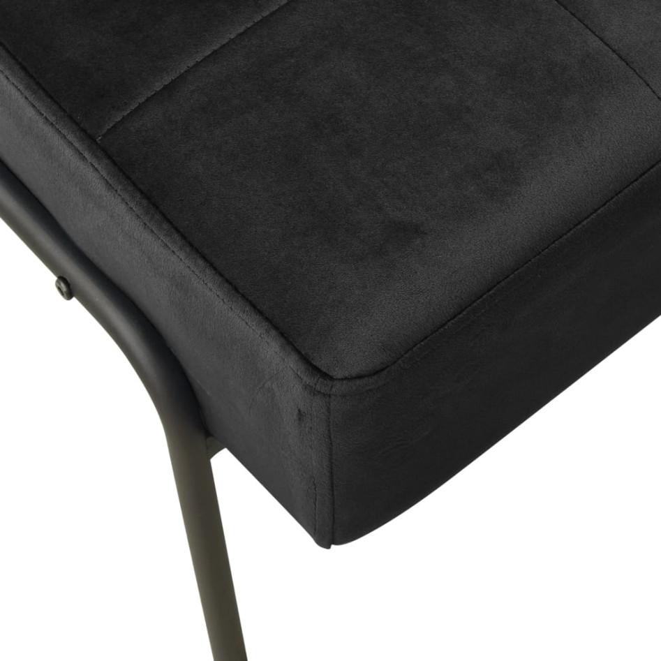 Silla de relajación de terciopelo negro 65x79x87