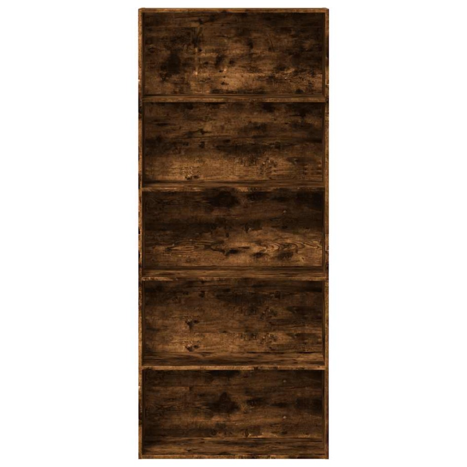 Estantería madera ingeniería color roble ahumado 80x30x189