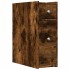 Armario de baño estrecho con ruedas madera roble