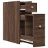 Armario de baño estrecho con ruedas madera marrón